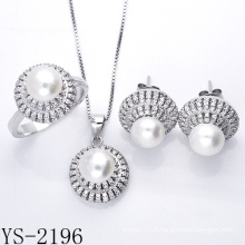 Imitation Jewelry 925 Silver Pear Set de bijoux pour les jeunes filles.